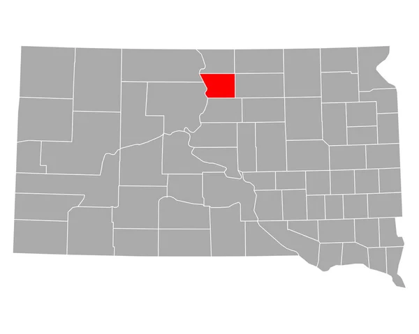 Güney Dakota Daki Walworth Haritası — Stok Vektör