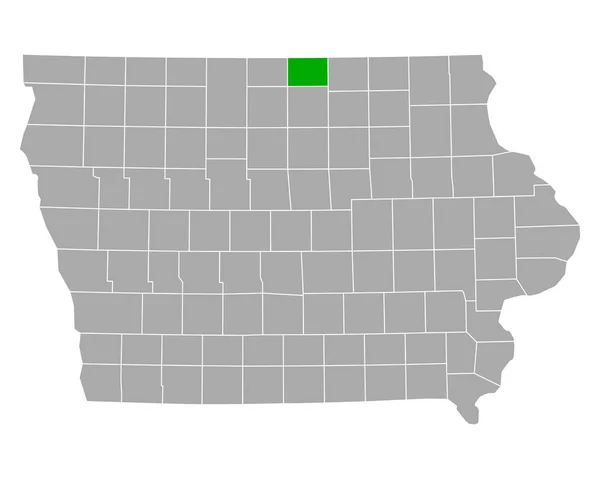 Mappa Worth Iowa — Vettoriale Stock