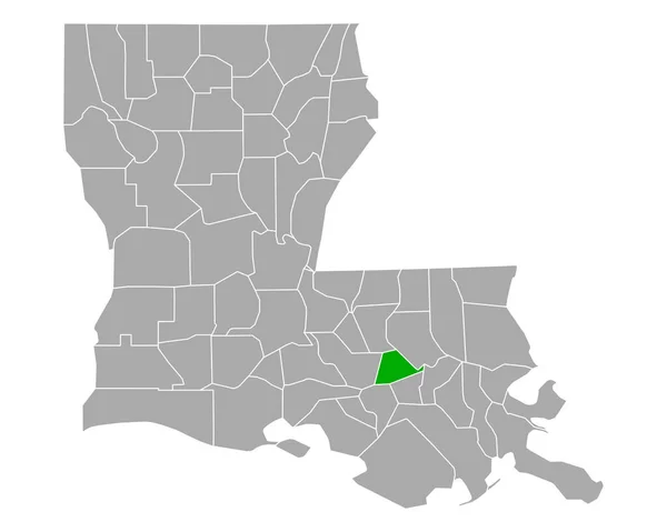 Mapa Ascensión Louisiana — Archivo Imágenes Vectoriales