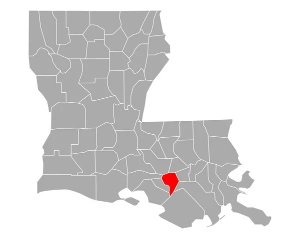 Carte Assomption Louisiane — Image vectorielle