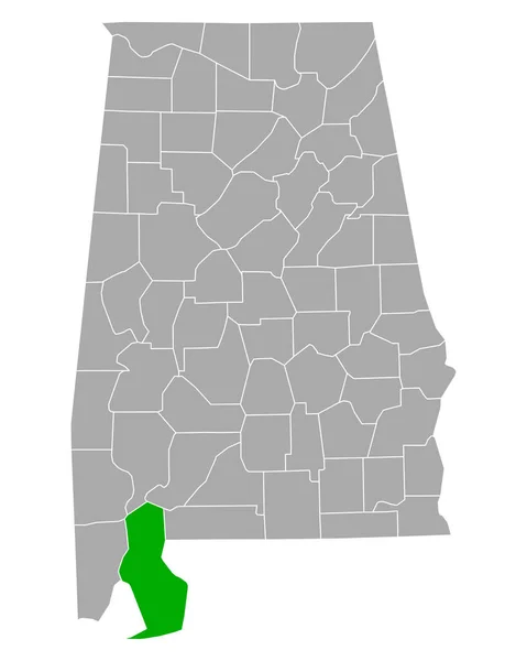 Карта Болдуїна Алабамі — стоковий вектор