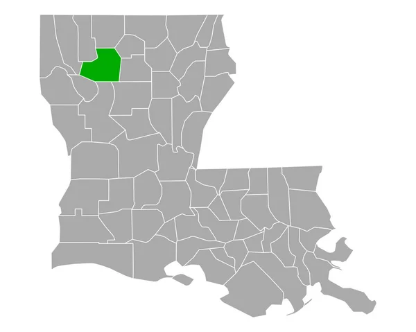 Mapa Bienville Louisiana — Vector de stock