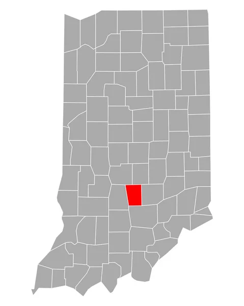 Mapa Brown Indiana — Vector de stock