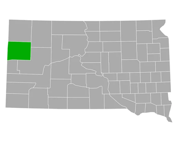 Mapa Butte Dakota Del Sur — Archivo Imágenes Vectoriales