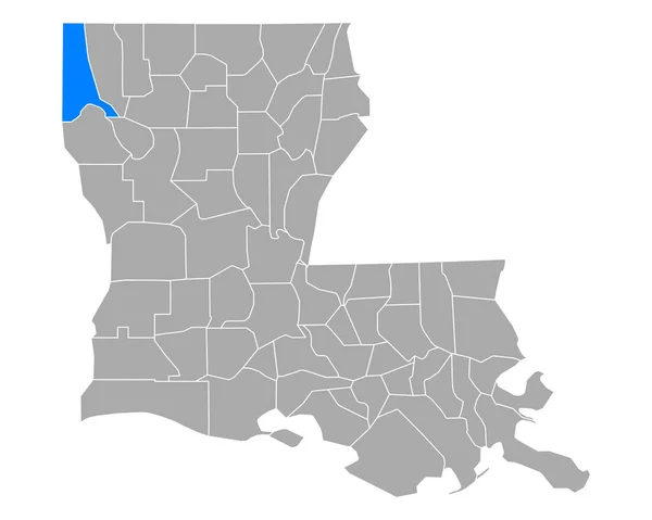 Louisiana Caddo Haritası — Stok Vektör