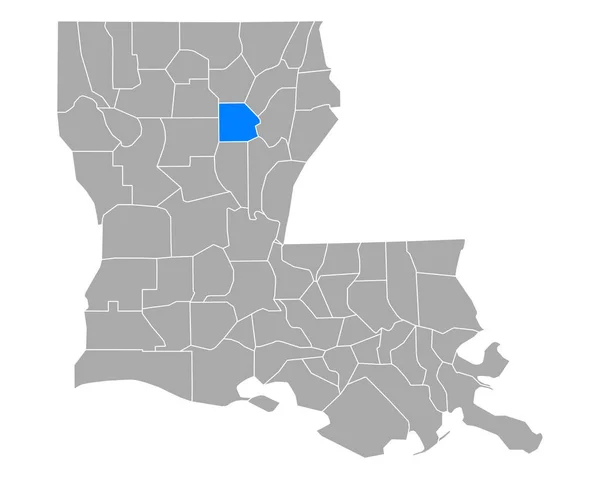 路易斯安那州考德威尔地图 — 图库矢量图片