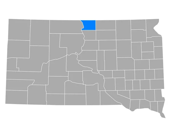 Mapa Campbell Dakota Del Sur — Vector de stock