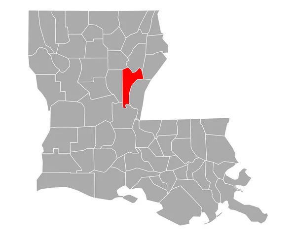 ルイジアナ州のカタフーラ州地図 — ストックベクタ