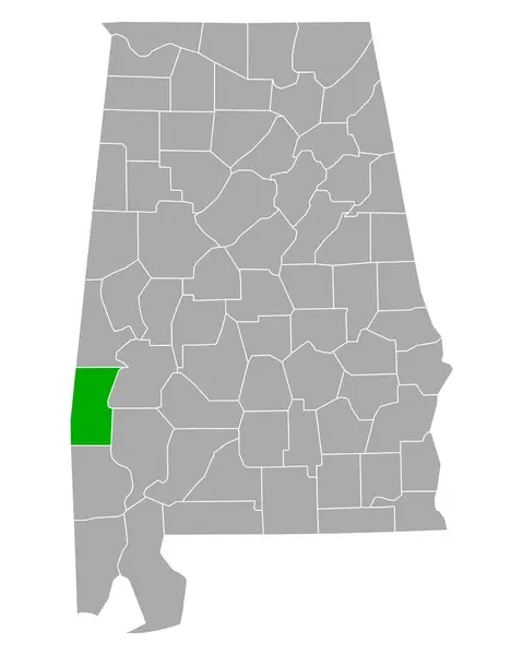 Kaart Van Choctaw Alabama — Stockvector