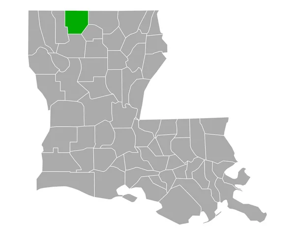 Claiborne Térképe Louisianában — Stock Vector