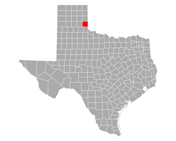 Mappa Collingsworth Texas — Vettoriale Stock