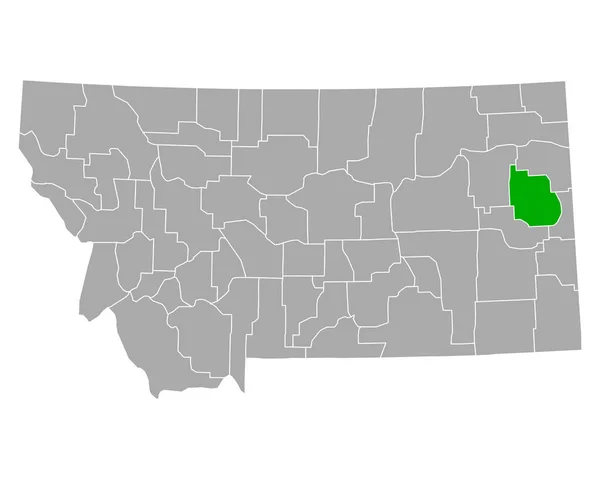 Mapa Dawson Montana —  Vetores de Stock