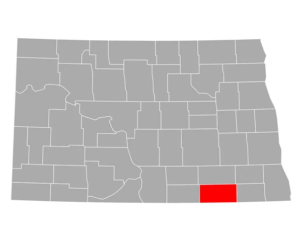 Mapa Dickey Dakota Norte — Vetor de Stock