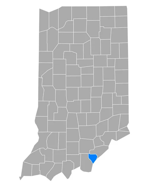 Karte Von Floyd Indiana — Stockvektor