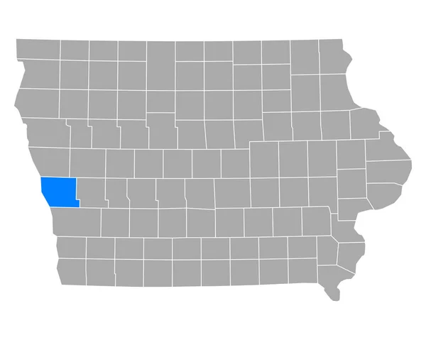 Karta Över Harrison Iowa — Stock vektor