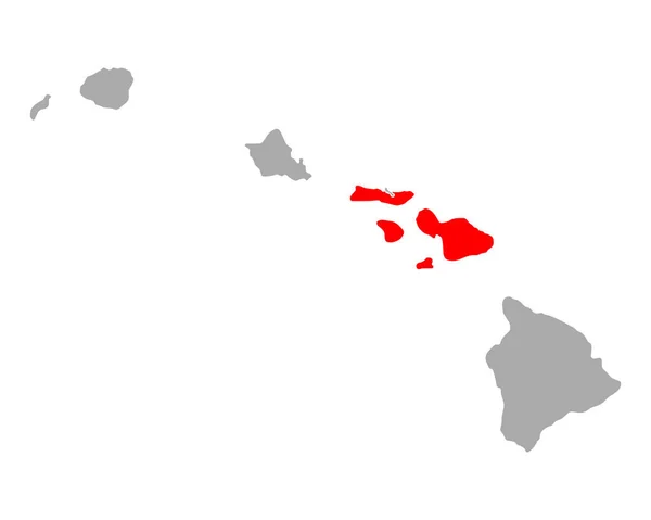 Karte Von Maui Auf Hawaii — Stockvektor