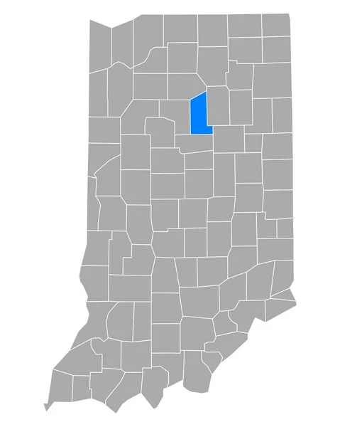 Mappa Miami Indiana — Vettoriale Stock