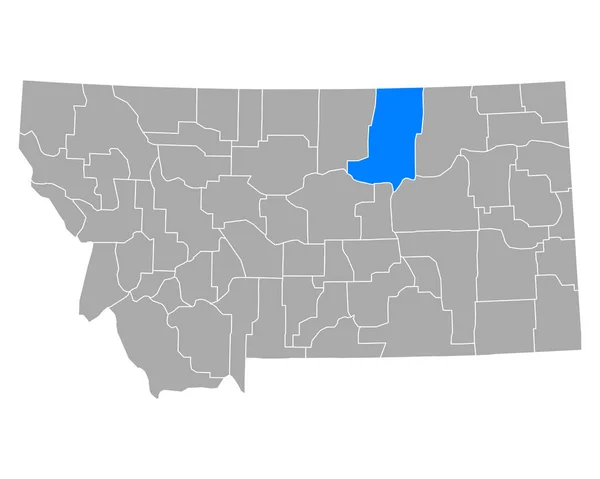 Mapa Phillips Montana — Vector de stock