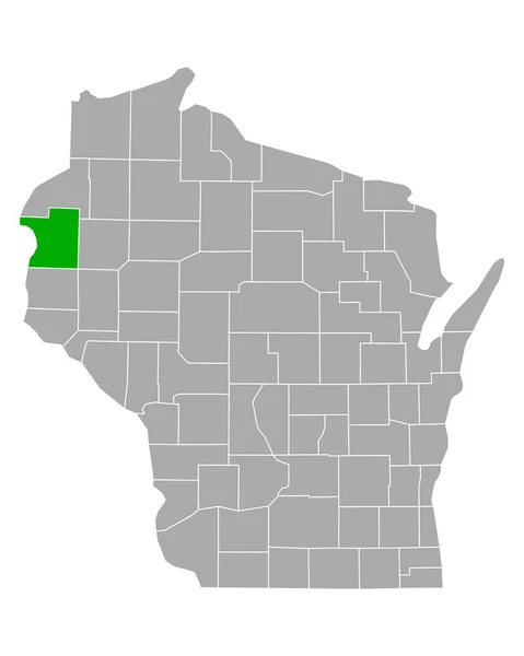 Carte Polk Dans Wisconsin — Image vectorielle