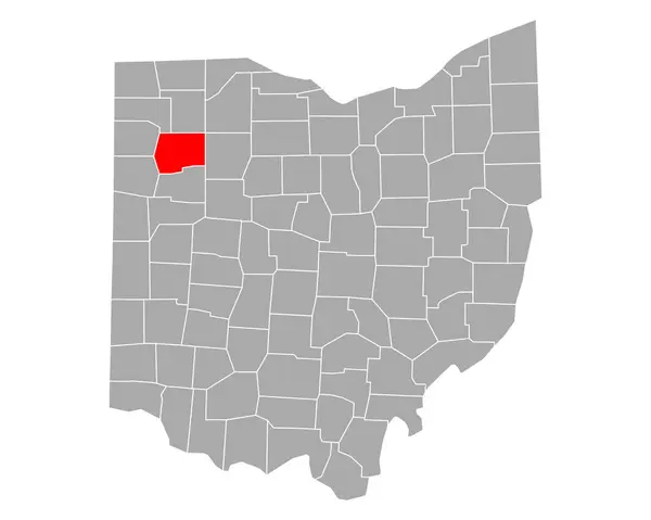 Ohio Daki Putnam Haritası — Stok Vektör