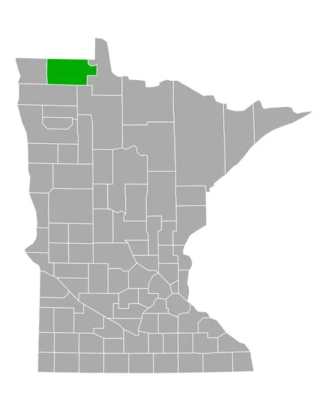 Map Roseau Minnesota — Stock Vector