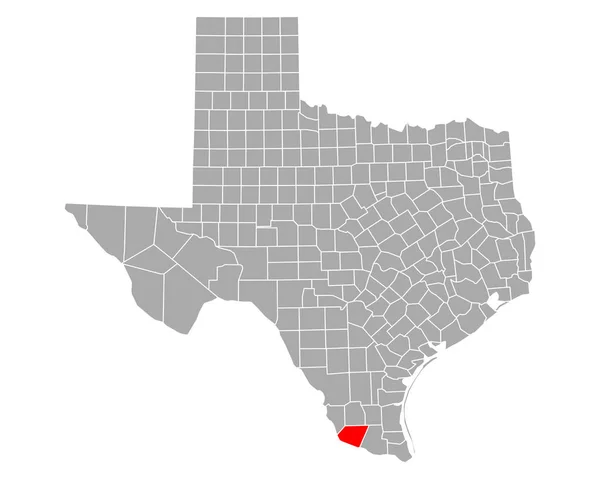 Starr Térképe Texasban — Stock Vector