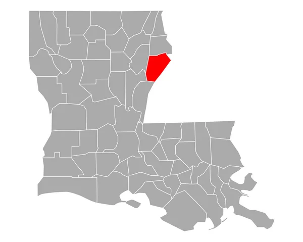 Kaart Van Tensas Louisiana — Stockvector