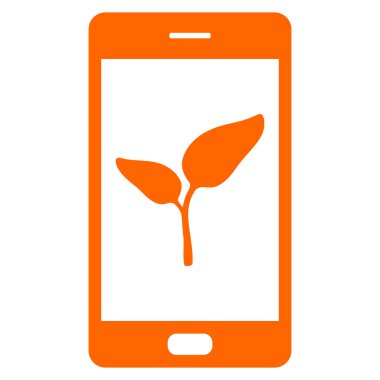 Vektör illüstrasyon olarak bitki ve akıllı telefon