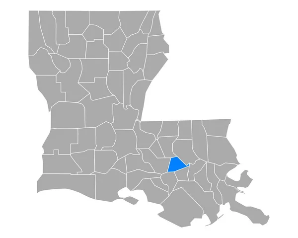 Mappa Dell Ascensione Louisiana — Vettoriale Stock