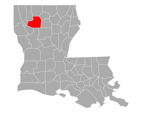 Mappa Bienville Louisiana — Vettoriale Stock