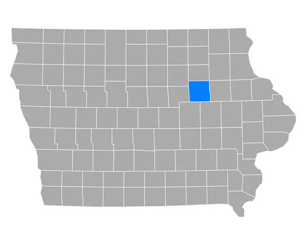 Mapa Black Hawk Iowa — Archivo Imágenes Vectoriales