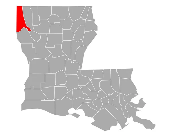 Mapa Caddo Luizjanie — Wektor stockowy