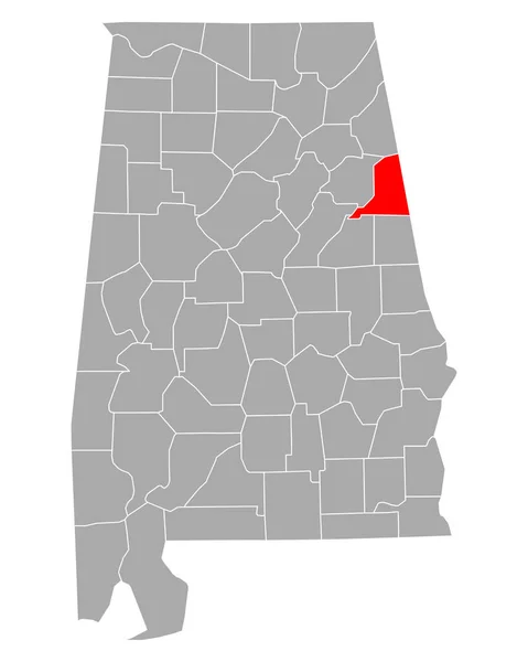 Alabama Daki Cleburne Haritası — Stok Vektör