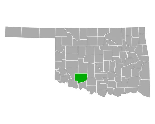 Mapa Komanče Oklahomě — Stockový vektor