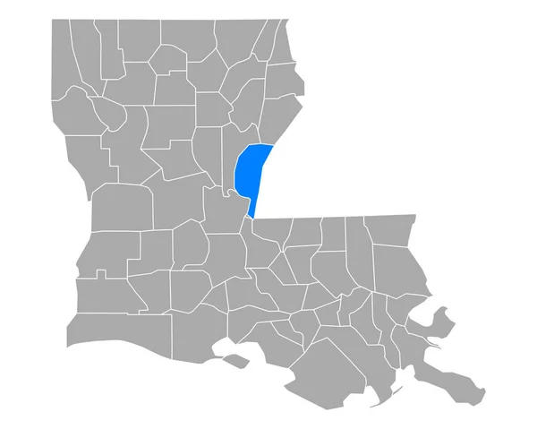 Mapa Concordie Louisianě — Stockový vektor