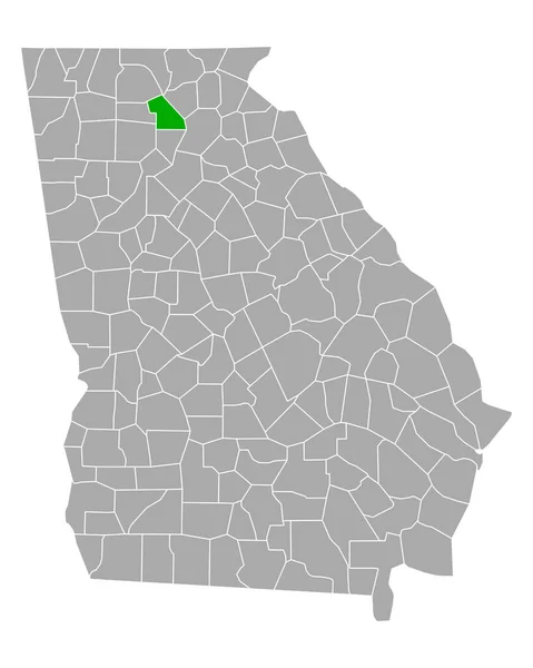 Mappa Dawson Georgia — Vettoriale Stock