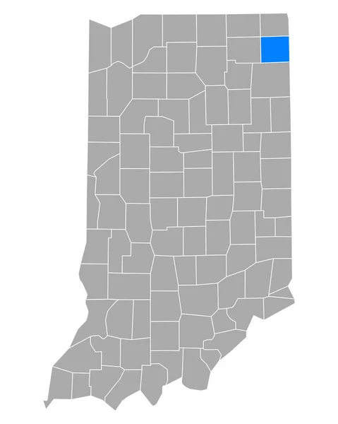 Karte Von Dekalb Indiana — Stockvektor