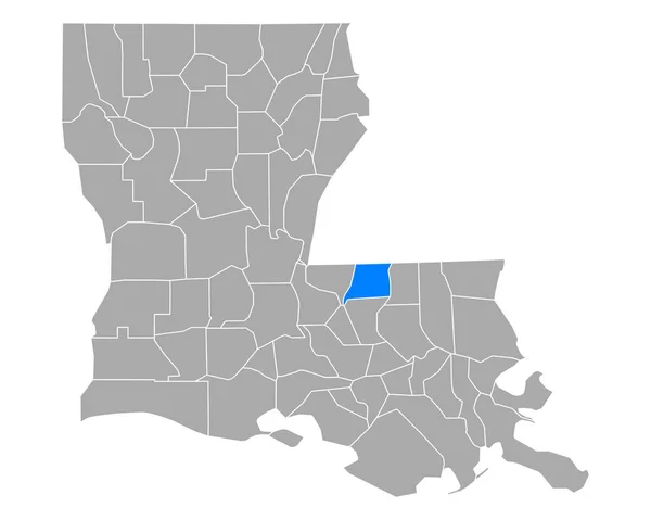 Mappa East Feliciana Louisiana — Vettoriale Stock