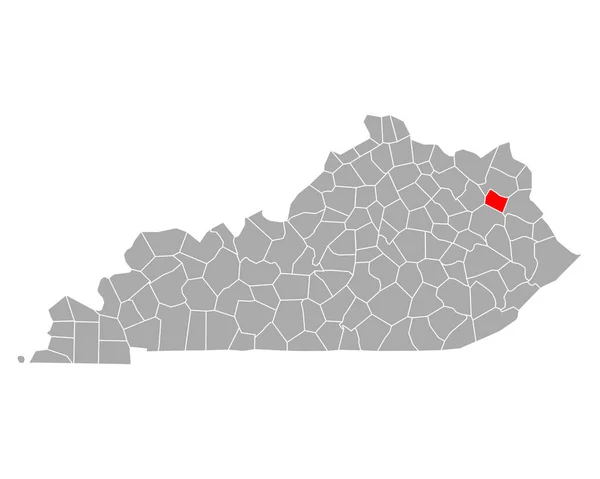 Elliott Térképe Kentuckyban — Stock Vector