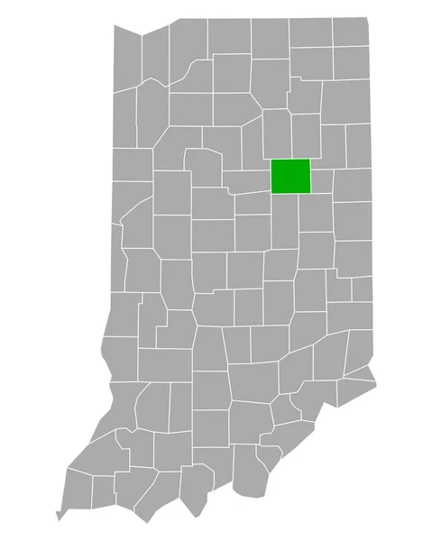 Χάρτης Της Grant Στην Ιντιάνα — Διανυσματικό Αρχείο