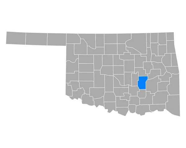 Mapa Hughese Oklahomě — Stockový vektor