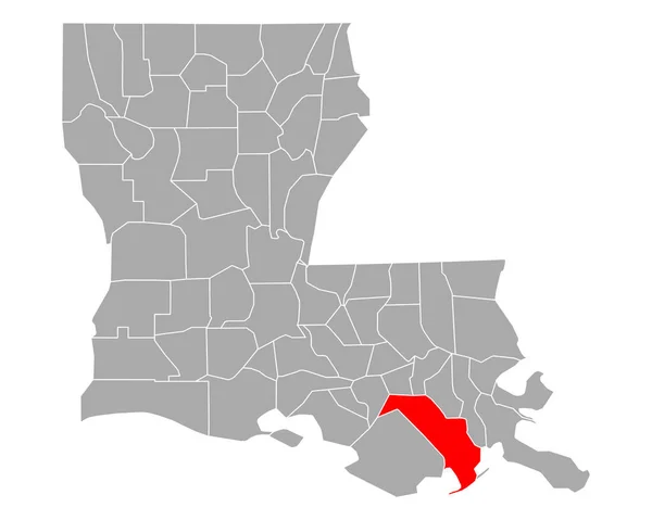 Mapa Lafourche Luisiana —  Vetores de Stock