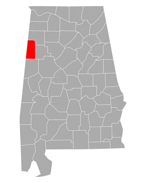 阿拉巴马的拉马尔地图 — 图库矢量图片