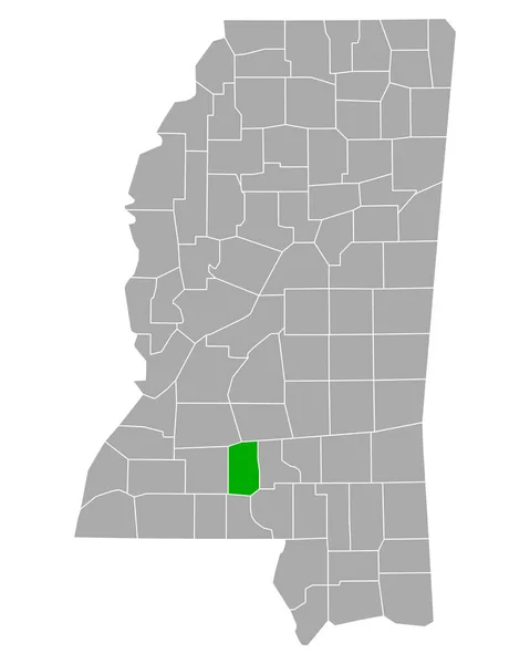 Mapa Lawrence Mississippi — Stockový vektor