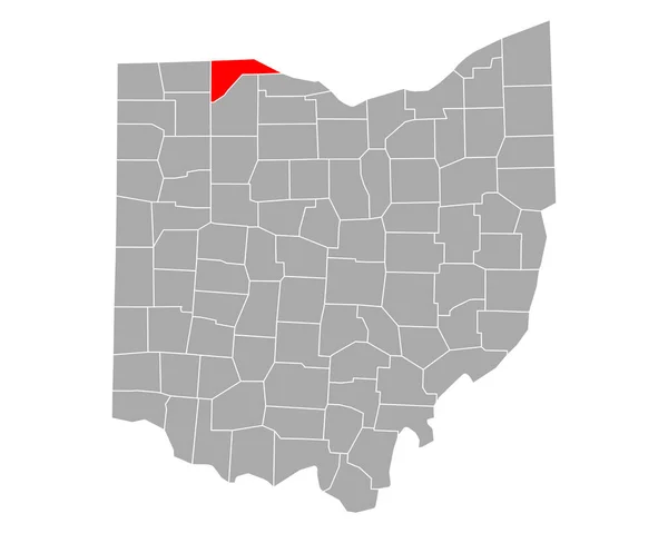 Carte Lucas Ohio — Image vectorielle