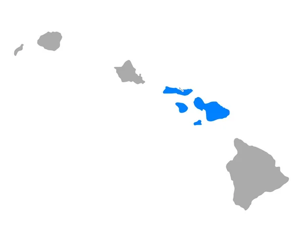 Mapa Maui Havaji — Stockový vektor