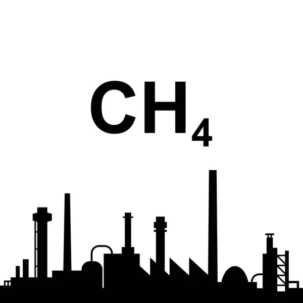 甲烷和工业作为病媒说明 — 图库矢量图片