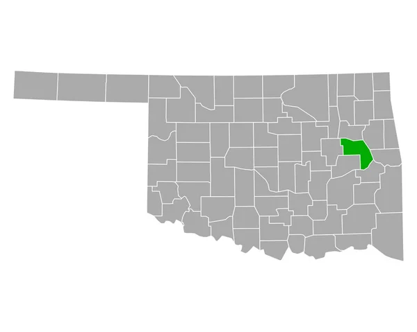 Map Muskogee Oklahoma — Stock Vector