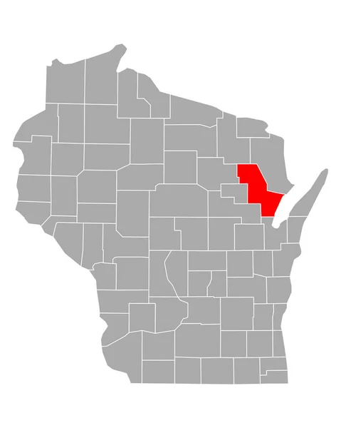 Mapa Oconto Wisconsin —  Vetores de Stock