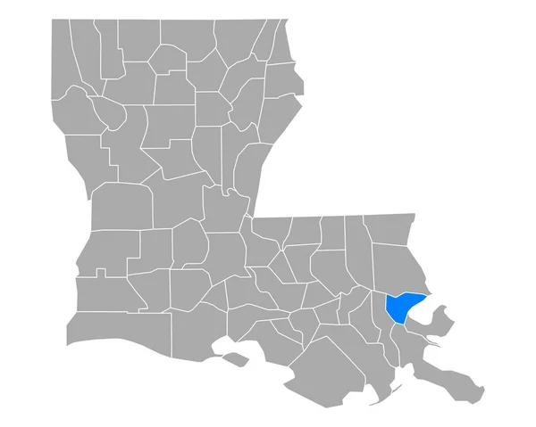 Mappa Orleans Louisiana — Vettoriale Stock